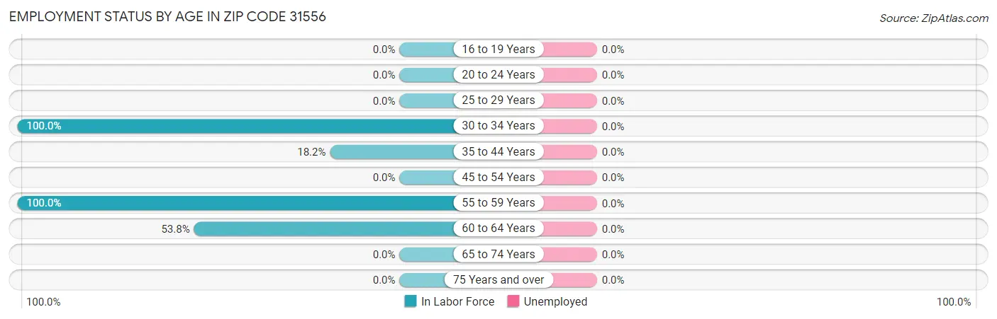 Employment Status by Age in Zip Code 31556