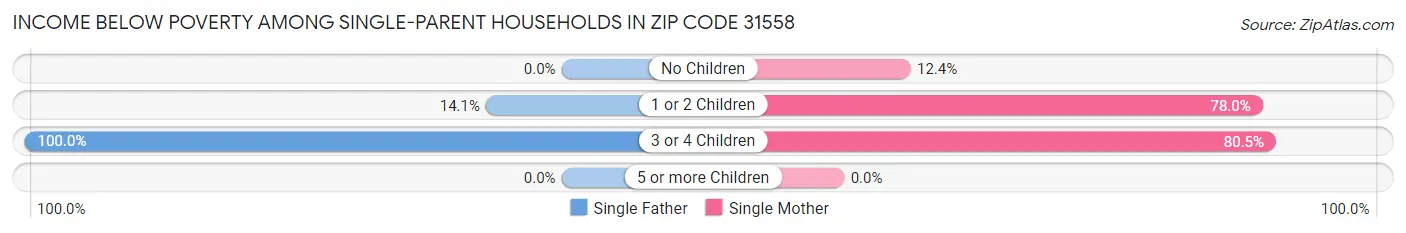 Income Below Poverty Among Single-Parent Households in Zip Code 31558