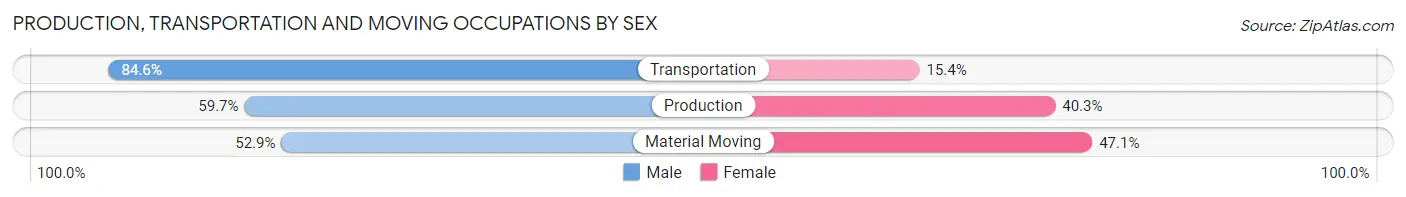 Production, Transportation and Moving Occupations by Sex in Zip Code 31601