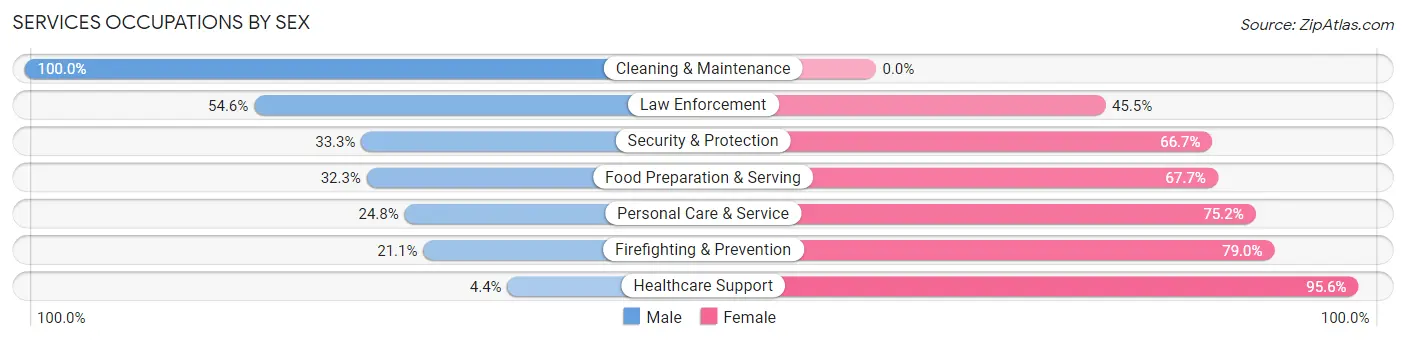 Services Occupations by Sex in Zip Code 31620