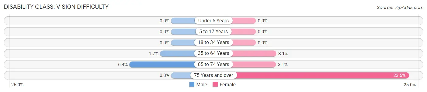 Disability in Zip Code 31622: <span>Vision Difficulty</span>