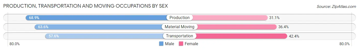 Production, Transportation and Moving Occupations by Sex in Zip Code 31632