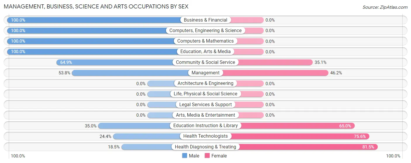 Management, Business, Science and Arts Occupations by Sex in Zip Code 31733