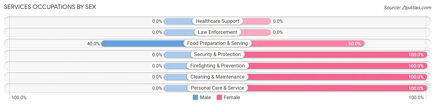 Services Occupations by Sex in Zip Code 31733