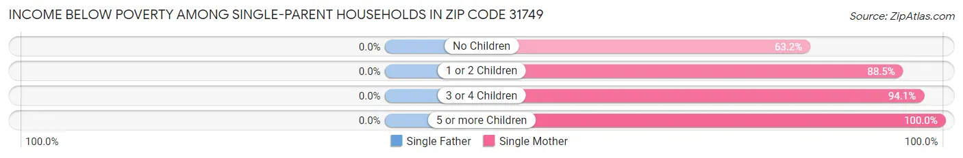 Income Below Poverty Among Single-Parent Households in Zip Code 31749