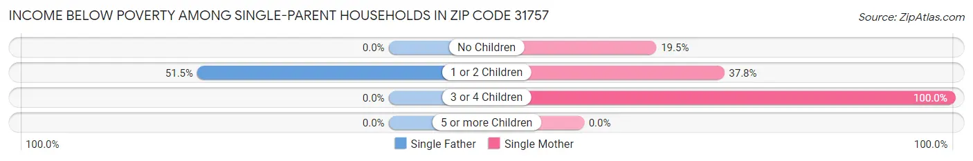 Income Below Poverty Among Single-Parent Households in Zip Code 31757