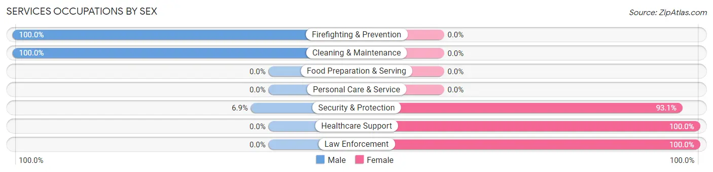 Services Occupations by Sex in Zip Code 31780