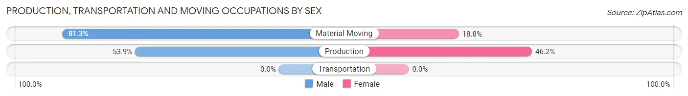 Production, Transportation and Moving Occupations by Sex in Zip Code 31784