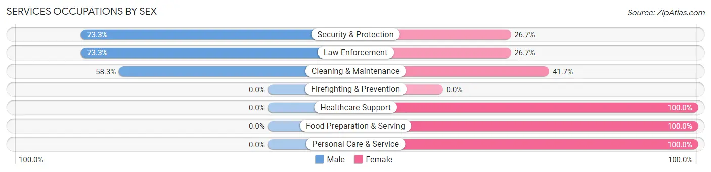 Services Occupations by Sex in Zip Code 31787