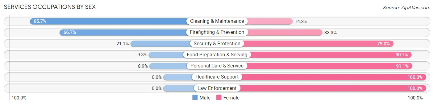 Services Occupations by Sex in Zip Code 31803