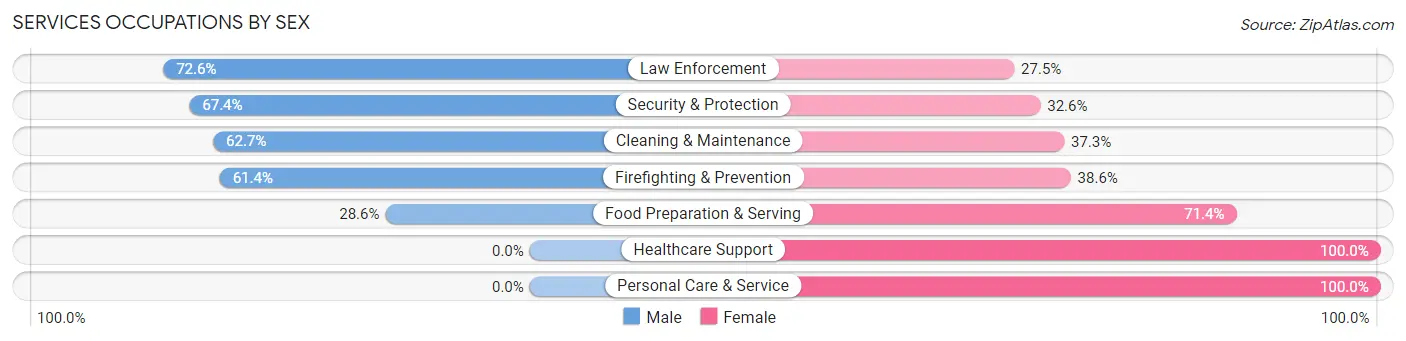 Services Occupations by Sex in Zip Code 31806
