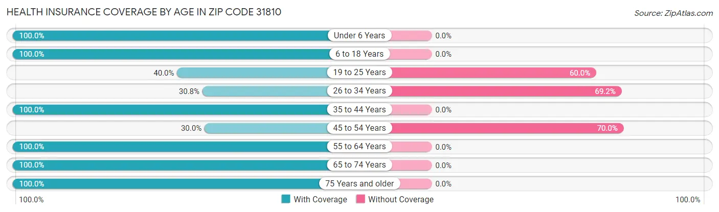 Health Insurance Coverage by Age in Zip Code 31810