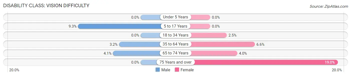 Disability in Zip Code 31825: <span>Vision Difficulty</span>