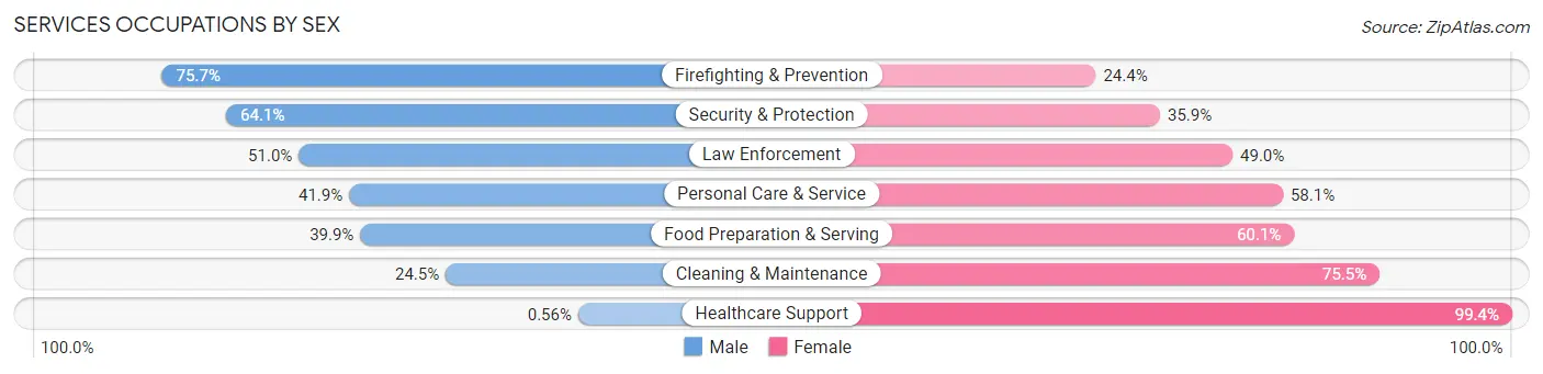 Services Occupations by Sex in Zip Code 31903