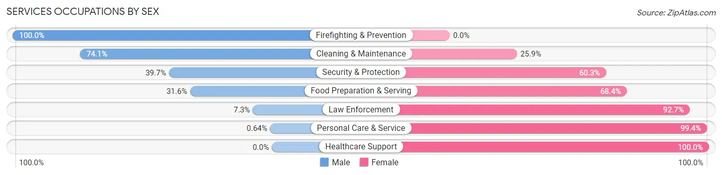 Services Occupations by Sex in Zip Code 31905