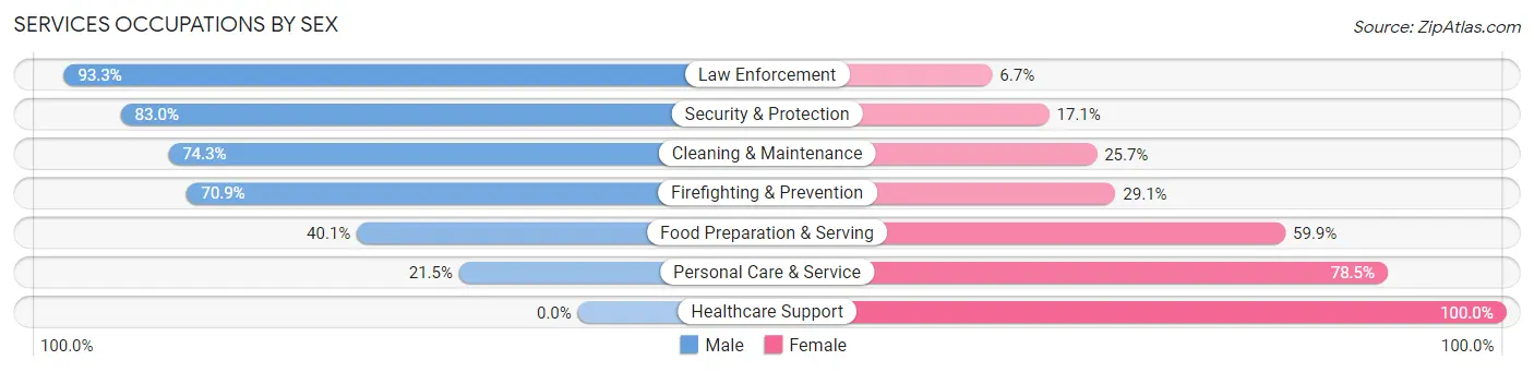 Services Occupations by Sex in Zip Code 32011