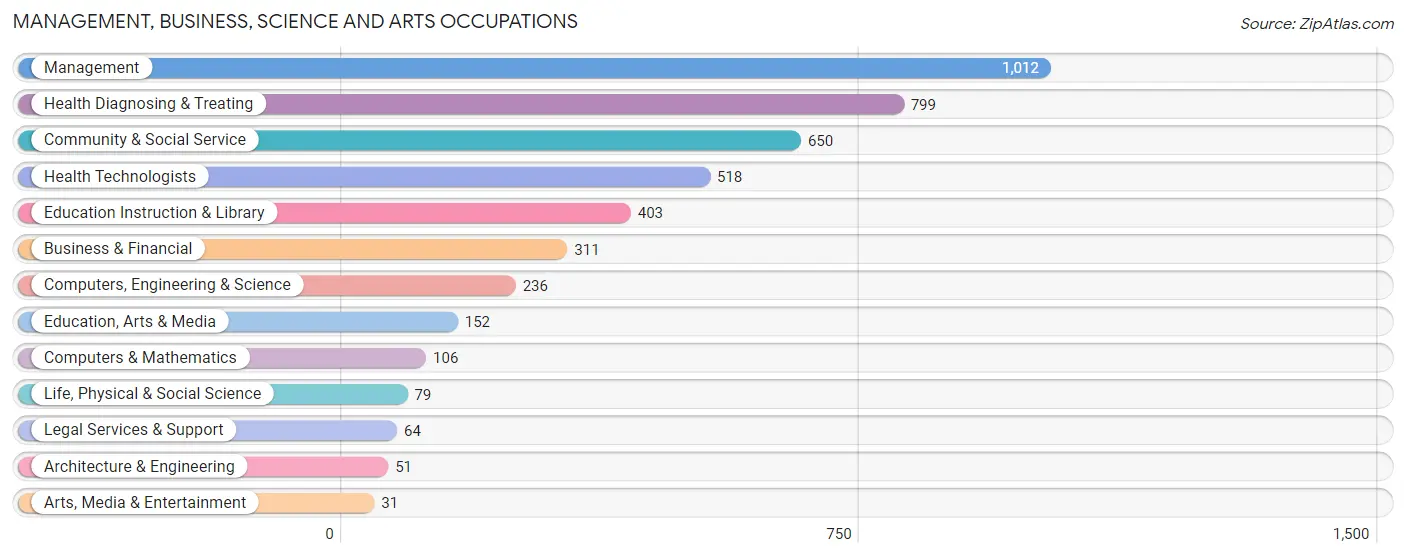 Management, Business, Science and Arts Occupations in Zip Code 32024