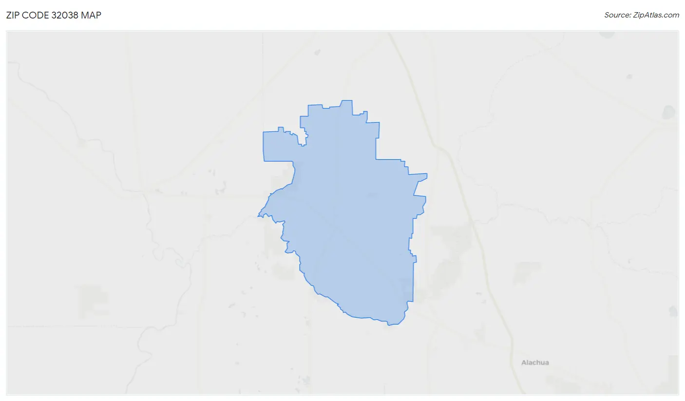 Zip Code 32038 Map