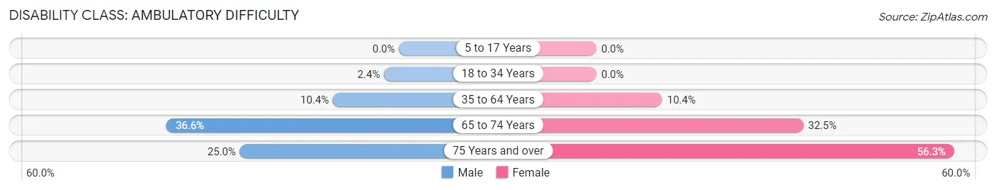 Disability in Zip Code 32040: <span>Ambulatory Difficulty</span>