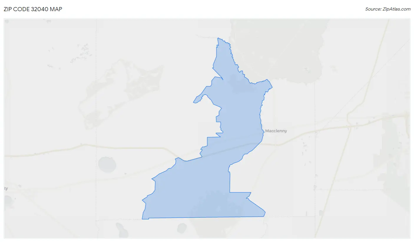 Zip Code 32040 Map