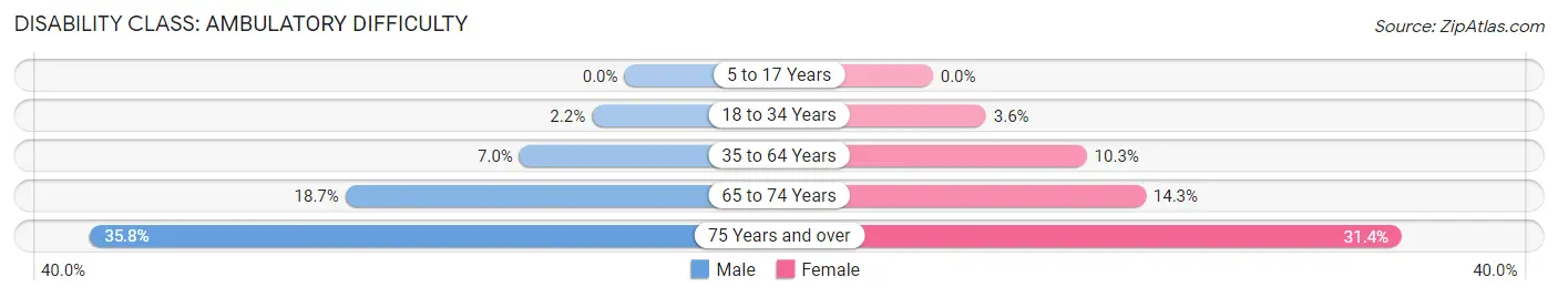 Disability in Zip Code 32043: <span>Ambulatory Difficulty</span>