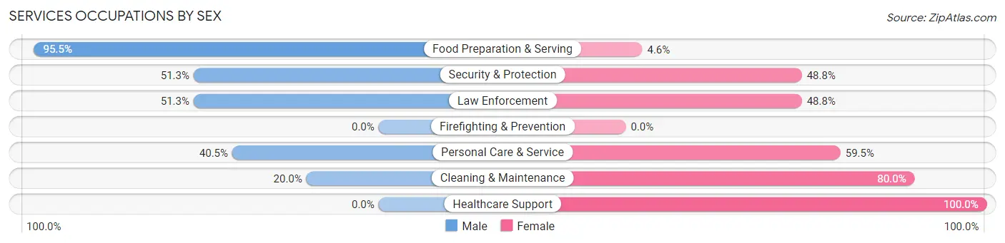 Services Occupations by Sex in Zip Code 32059