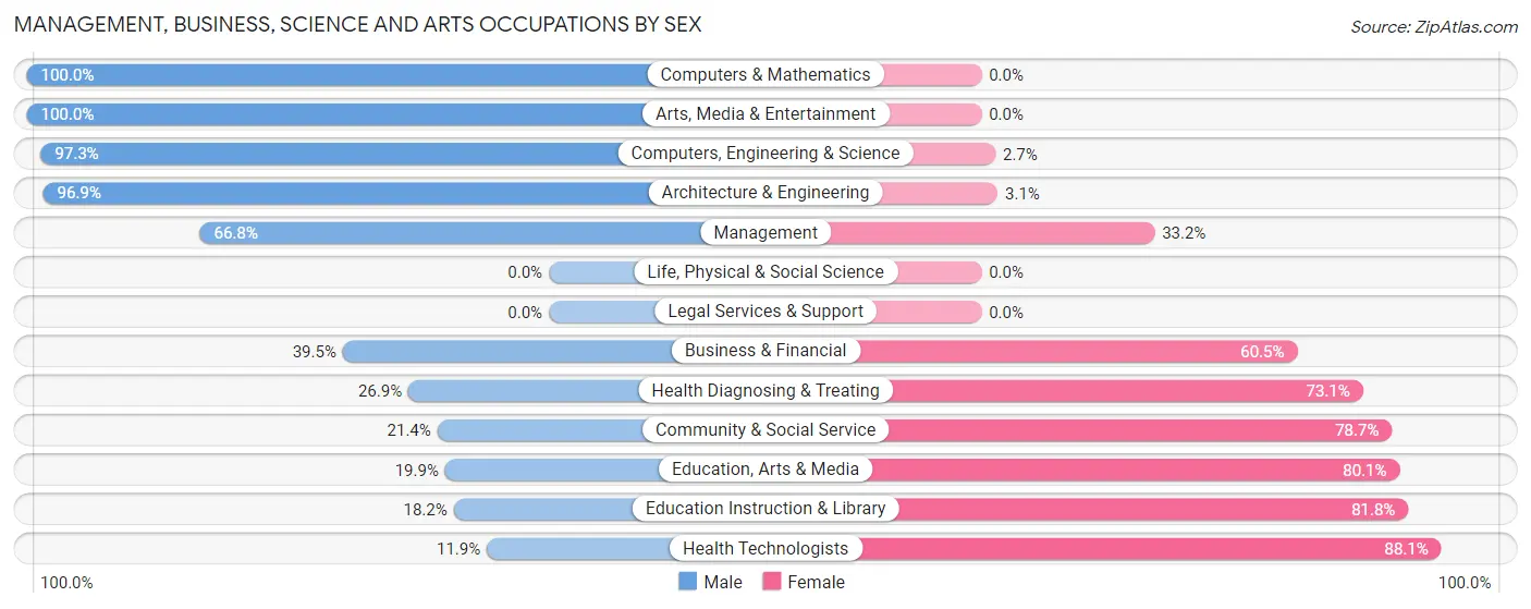 Management, Business, Science and Arts Occupations by Sex in Zip Code 32060
