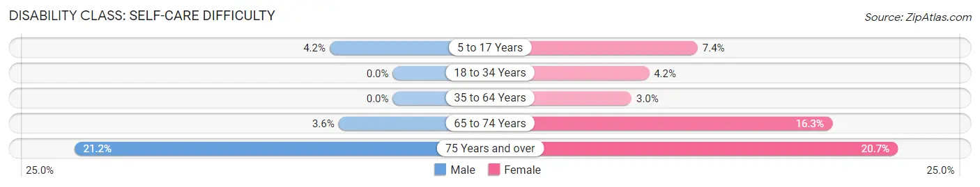 Disability in Zip Code 32066: <span>Self-Care Difficulty</span>