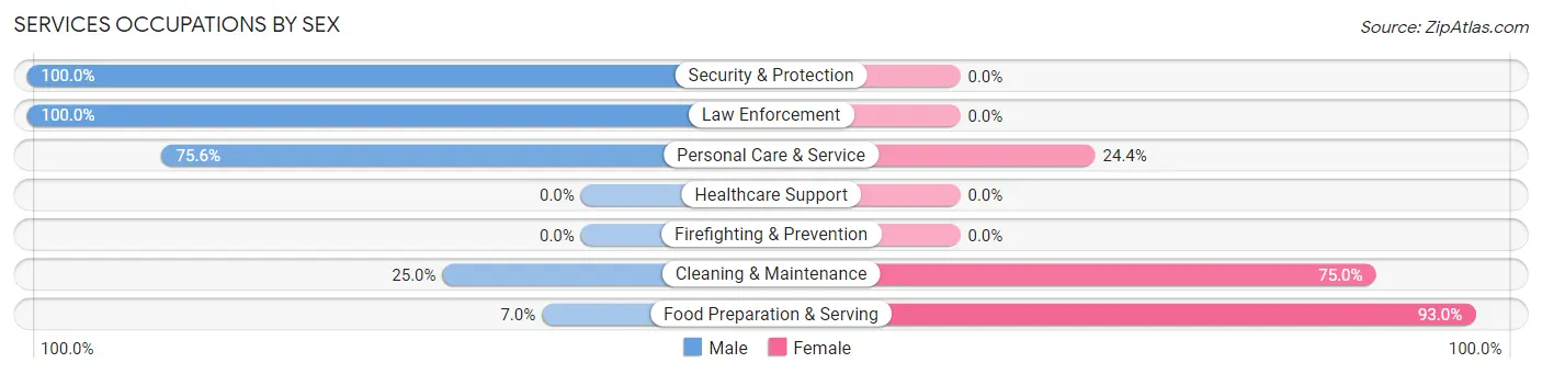 Services Occupations by Sex in Zip Code 32071
