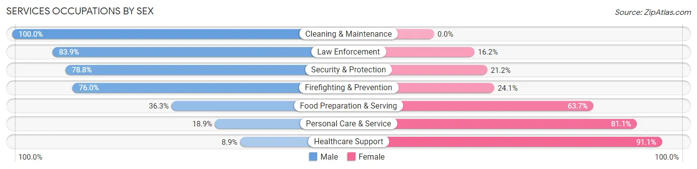 Services Occupations by Sex in Zip Code 32092