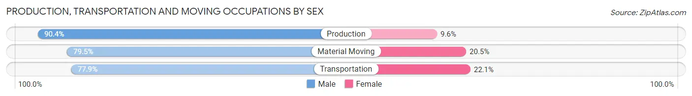 Production, Transportation and Moving Occupations by Sex in Zip Code 32097