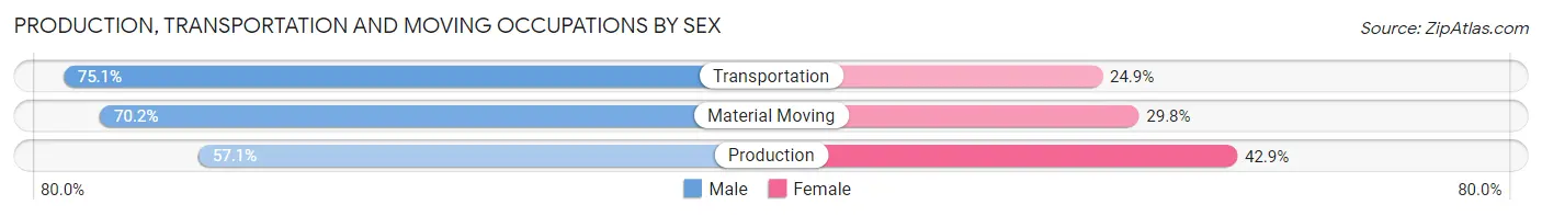 Production, Transportation and Moving Occupations by Sex in Zip Code 32114