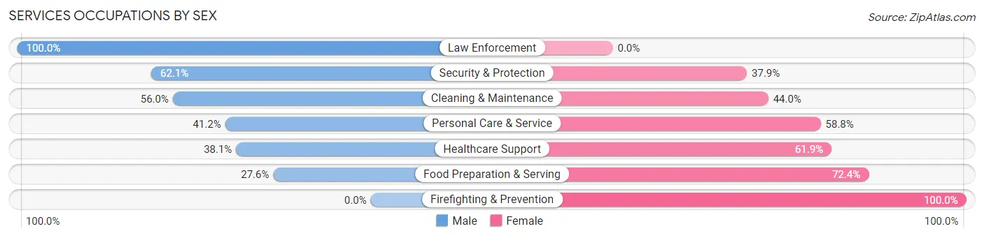 Services Occupations by Sex in Zip Code 32130