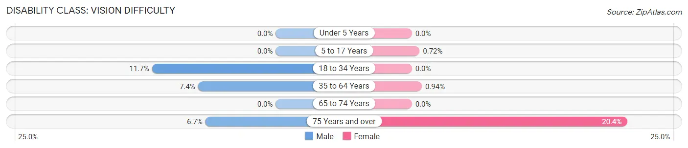 Disability in Zip Code 32180: <span>Vision Difficulty</span>