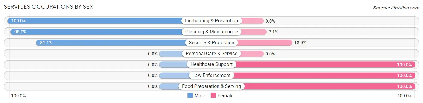 Services Occupations by Sex in Zip Code 32181