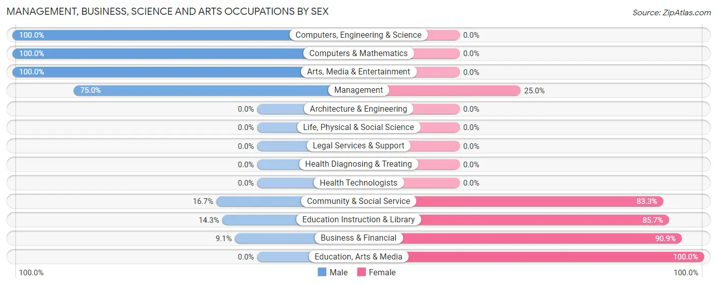 Management, Business, Science and Arts Occupations by Sex in Zip Code 32193