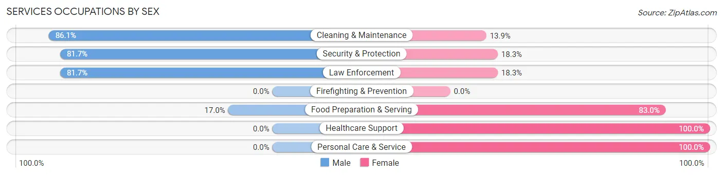 Services Occupations by Sex in Zip Code 32195