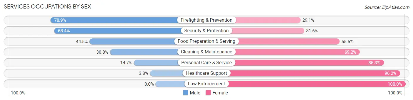 Services Occupations by Sex in Zip Code 32254