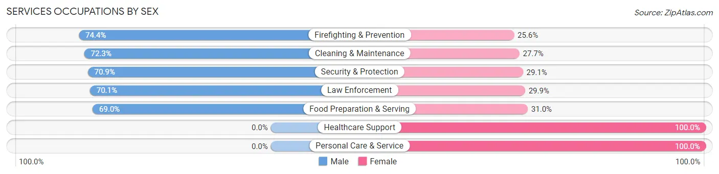 Services Occupations by Sex in Zip Code 32327