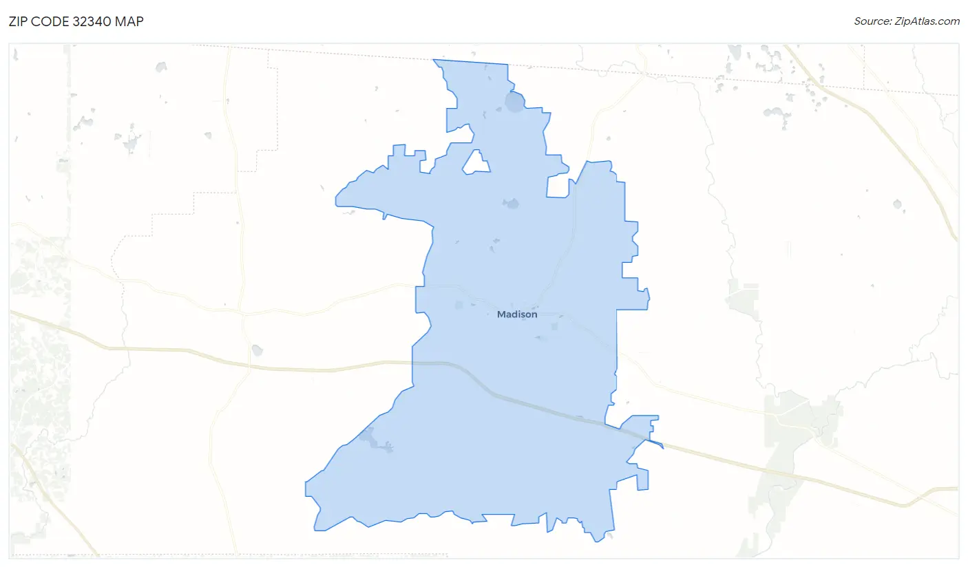 Zip Code 32340 Map