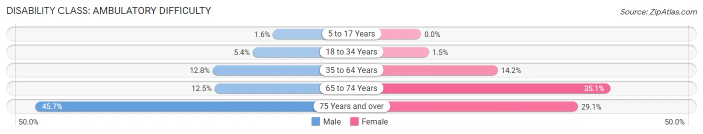 Disability in Zip Code 32404: <span>Ambulatory Difficulty</span>