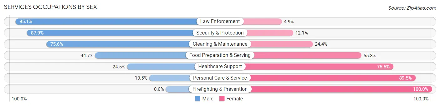Services Occupations by Sex in Zip Code 32431