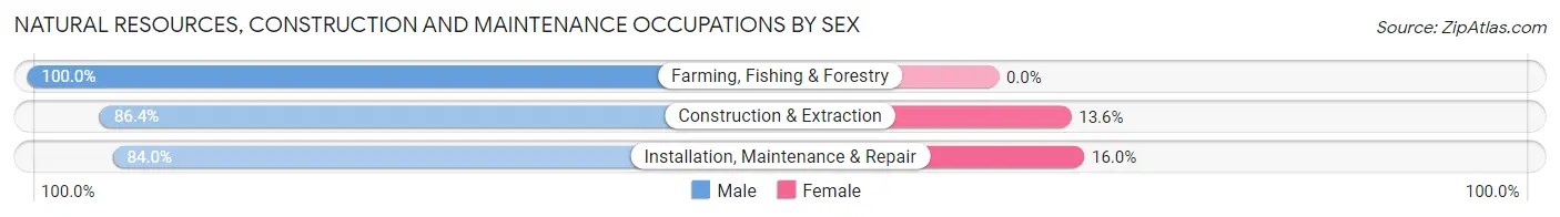 Natural Resources, Construction and Maintenance Occupations by Sex in Zip Code 32440