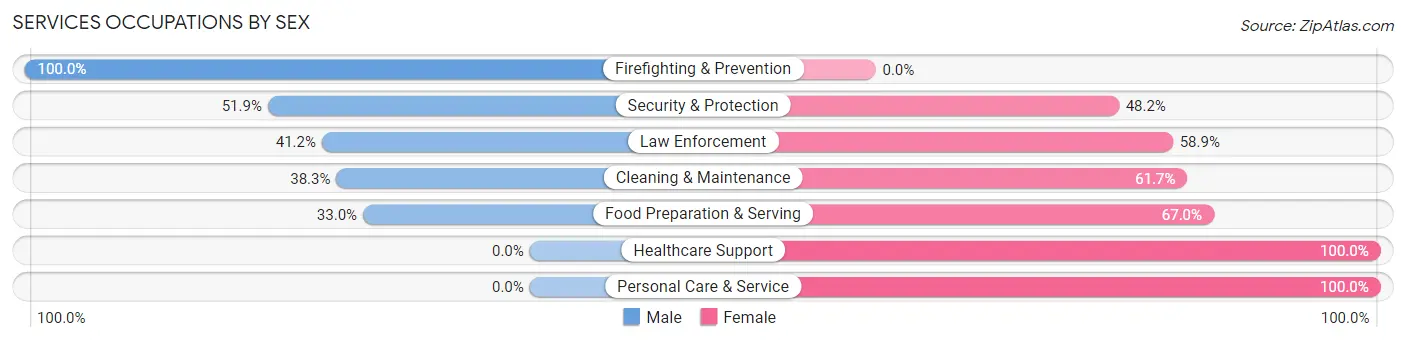 Services Occupations by Sex in Zip Code 32531