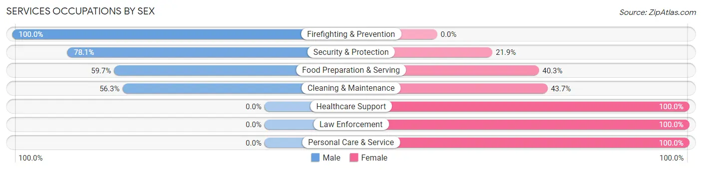 Services Occupations by Sex in Zip Code 32535