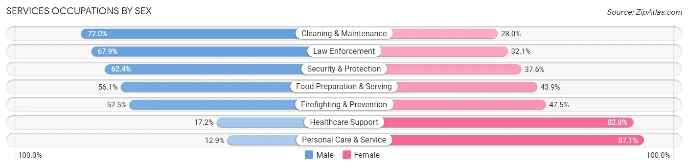 Services Occupations by Sex in Zip Code 32536