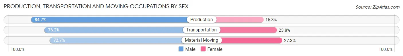 Production, Transportation and Moving Occupations by Sex in Zip Code 32577