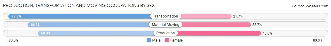 Production, Transportation and Moving Occupations by Sex in Zip Code 32578
