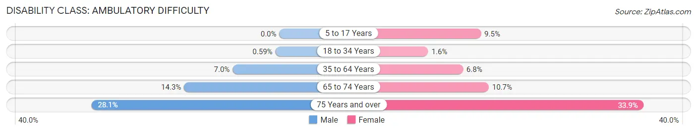 Disability in Zip Code 32606: <span>Ambulatory Difficulty</span>