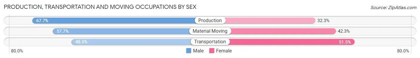 Production, Transportation and Moving Occupations by Sex in Zip Code 32641
